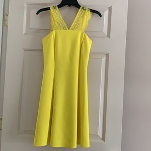 Formal Yellow Dress with thick lace straps